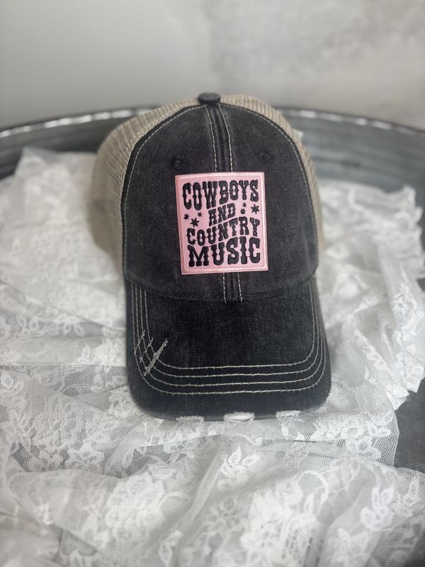 Cowboys &amp; Country Music Trucker Hat Patch