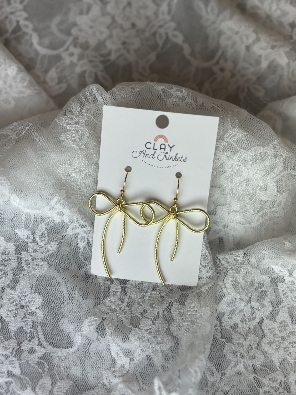 Textured Bow Earrings