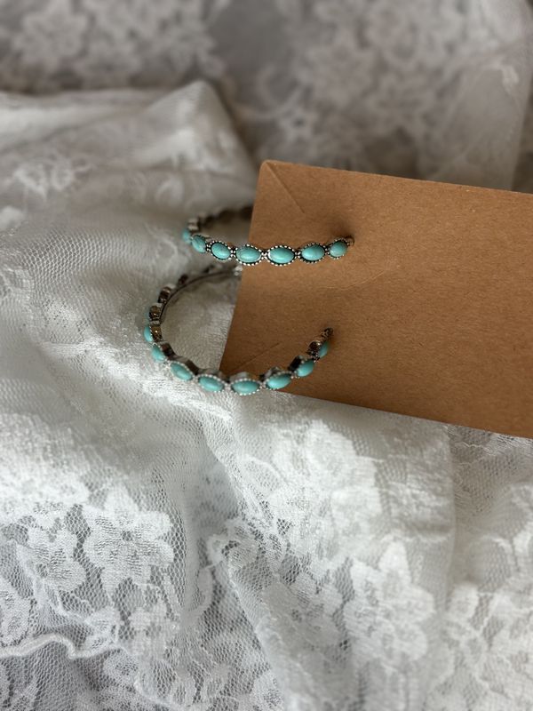 Turquiose C Shaped Earrings