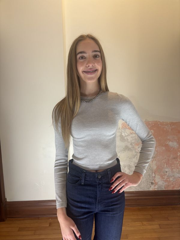 Grey Long Sleeve Seemless Top