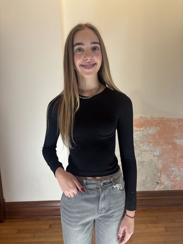 Black Long Sleeve Seamless Top