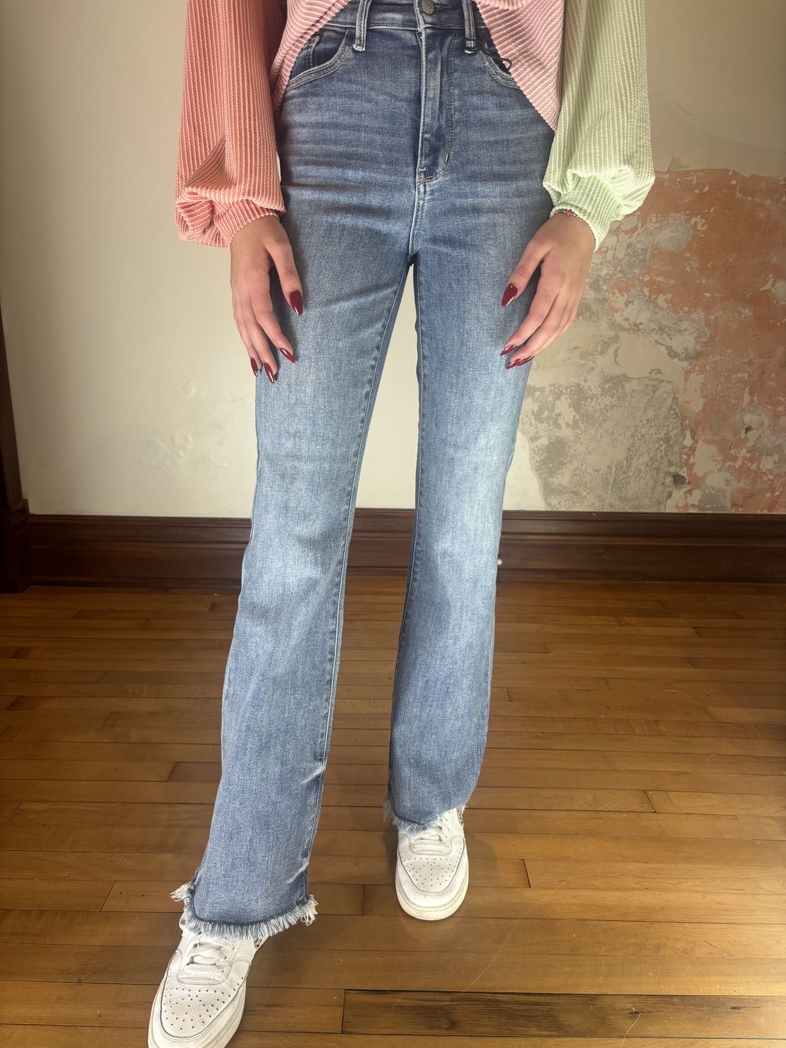 Judy Blue Bootcut Frayed Jeans