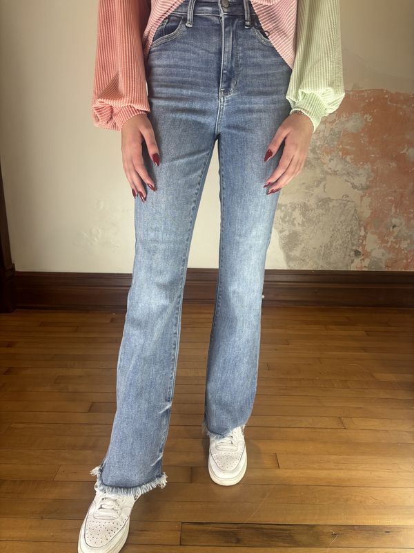 Judy Blue Bootcut Frayed Jeans