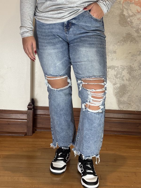 Raw Hemm Open Flared Jean