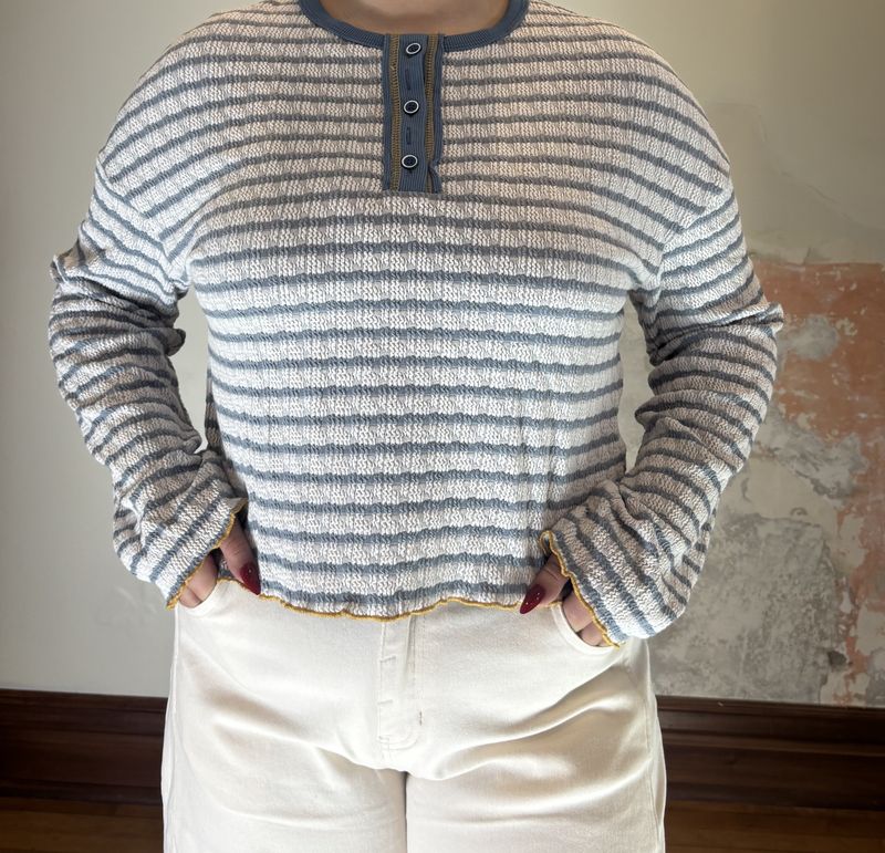 Blue and White Striped Long Sleeve