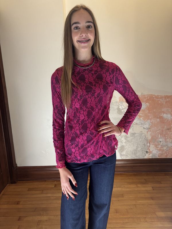Fuchsia Lace top