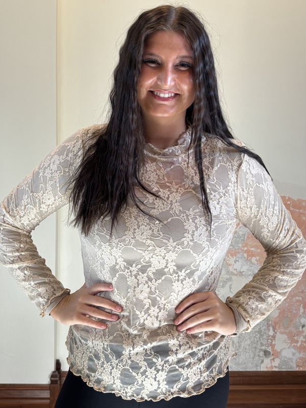 Taupe Lace top