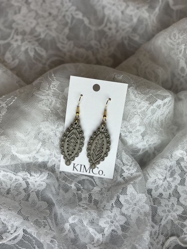 Tooled Gold plated Teardrop earrings