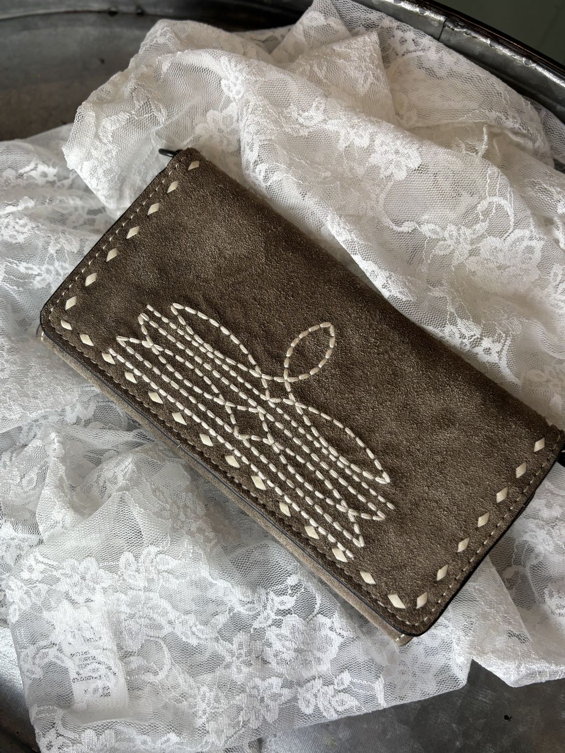 Boot Stitch Clutch Purse
