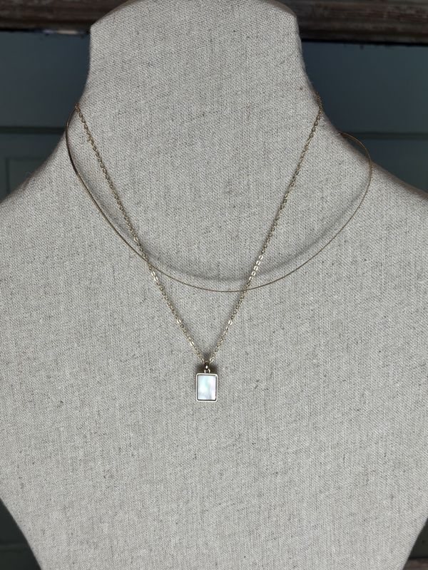 Gold Duo Pendant Necklace