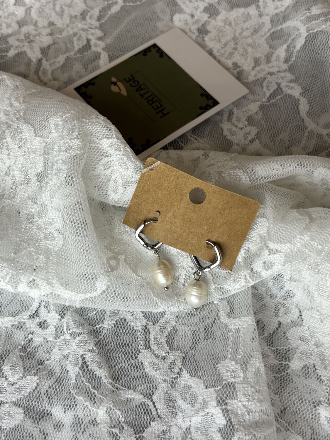 Silver Pearl Earrings