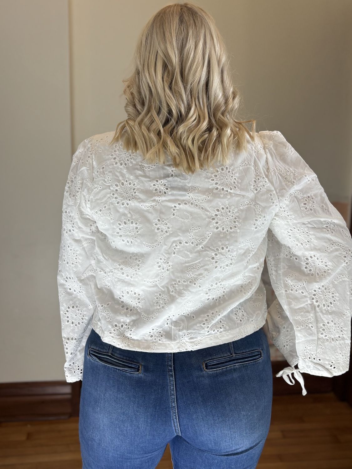 Floral Off-White Tie Blouse