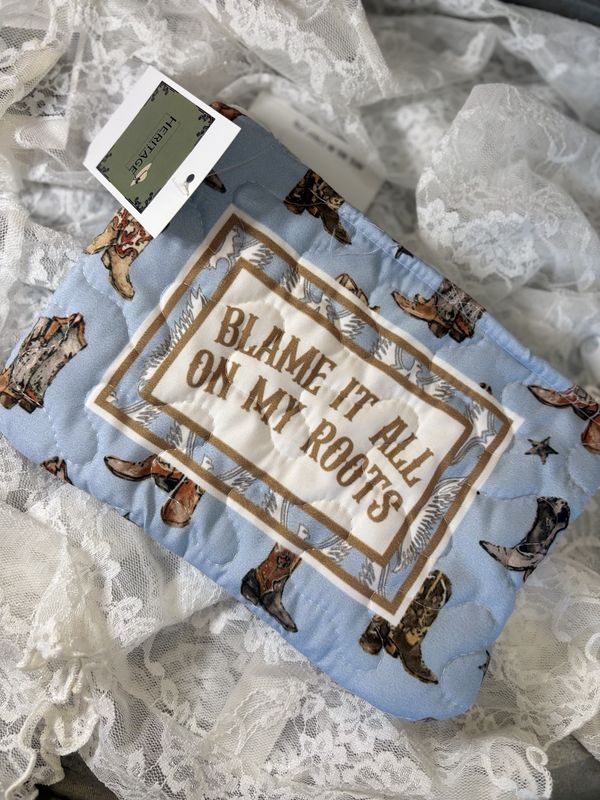 Blame It on My Roots Quilted Makeup Bag