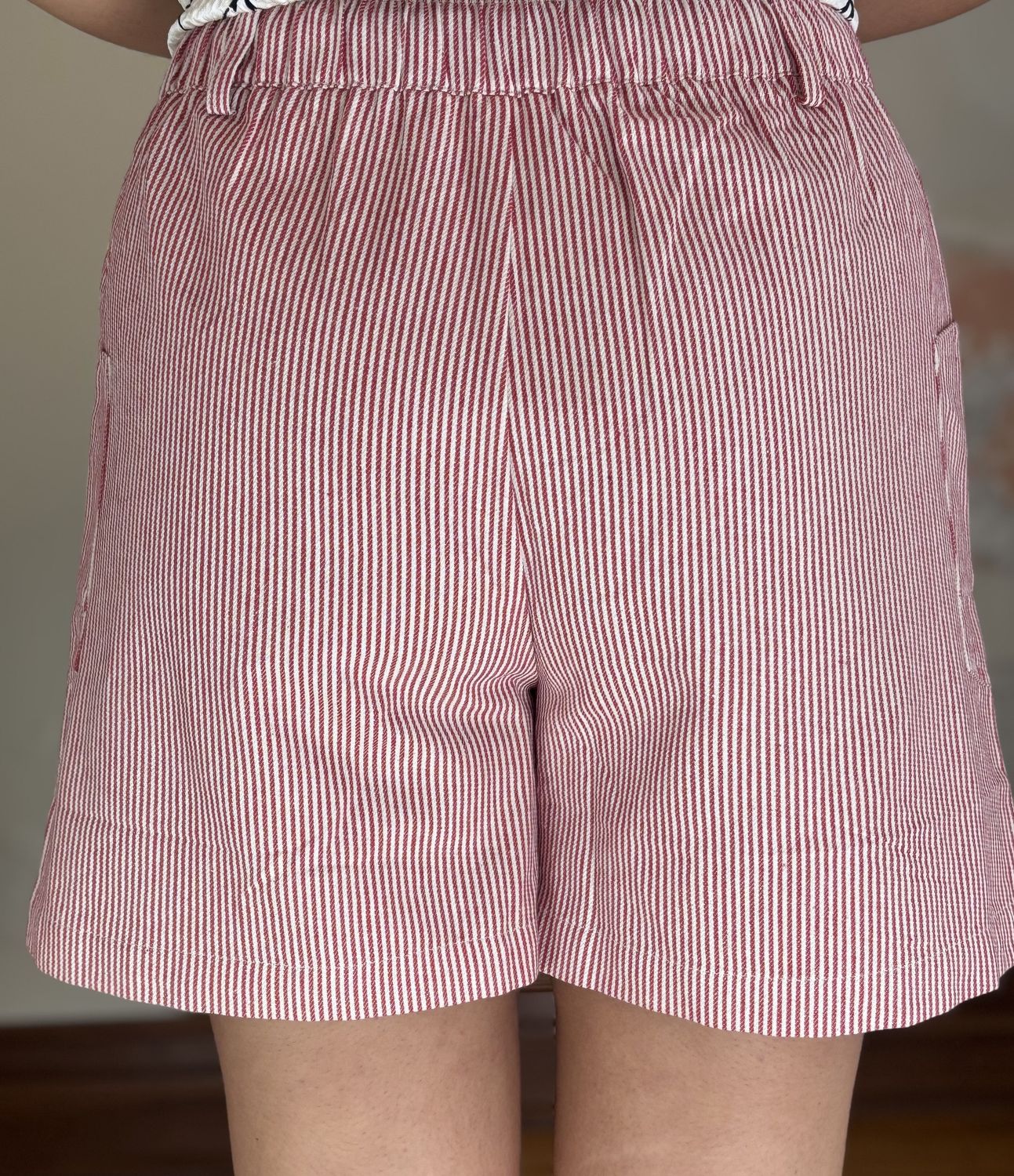 Red and White Striped Shorts