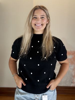Black and White Sweater Blouse