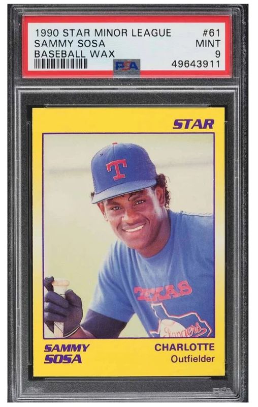 1990 Star Minor League Wax Sammy Sosa ROOKIE #61