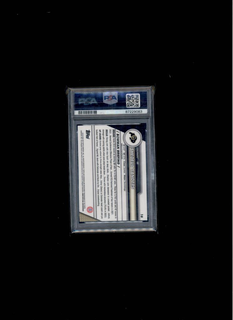 2023 Bowman U Chrome Shedeur Sanders PSA 8