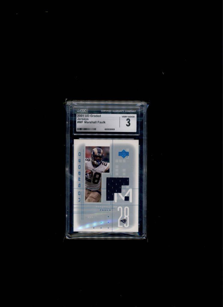 2001 UD Graded jerseys Marshall Faulk CGC 3