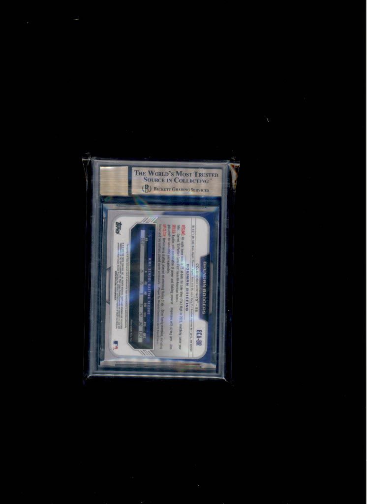 2015 Bowman Chrome draft pick Brendan Rodgers BGC 9.5 Auto 10