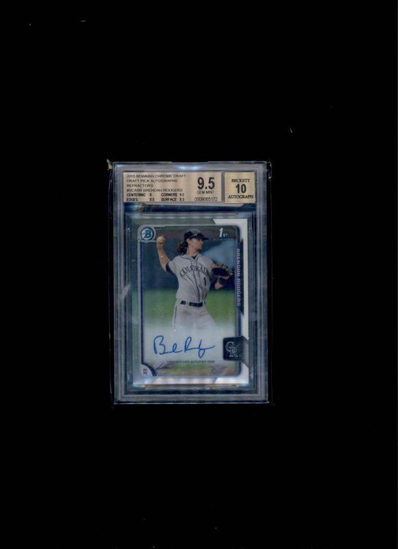 2015 Bowman Chrome draft pick Brendan Rodgers BGC 9.5 Auto 10