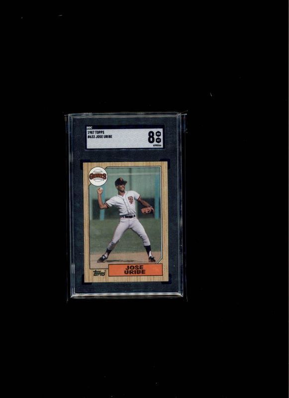 1987 Topps Jose Uribe SGC 8