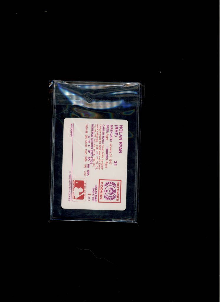 1990 Mothers Cookies Nolan Ryan SGC 8 #3