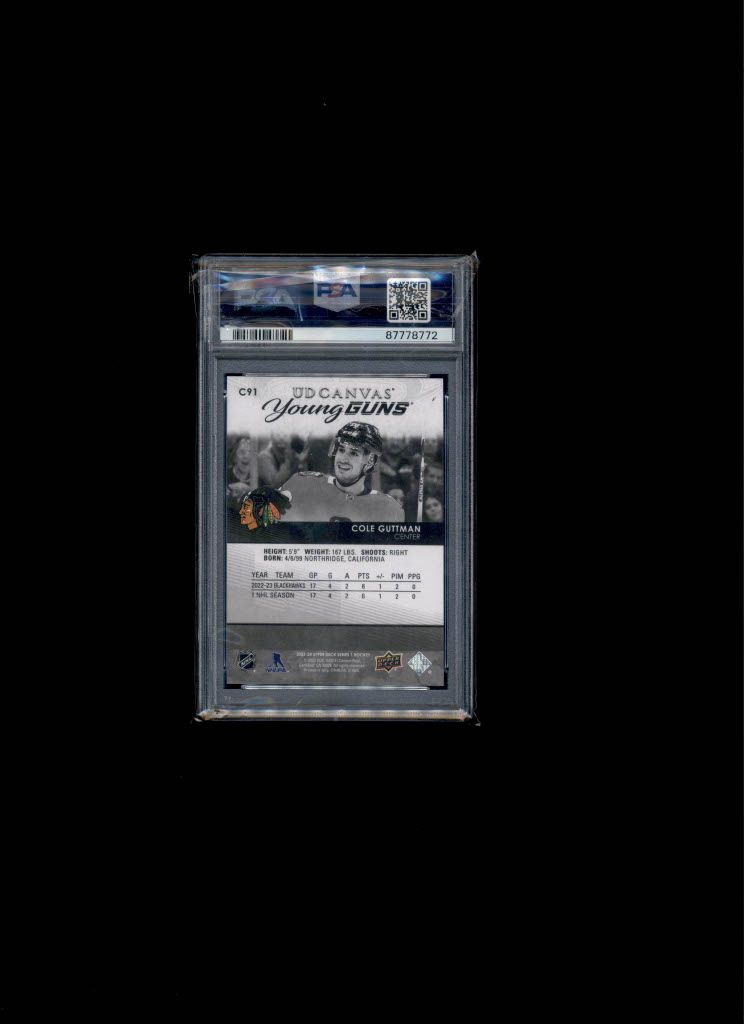 2023 Upper Deck UD Canvas-Black & White Cole Guttman PSA 10
