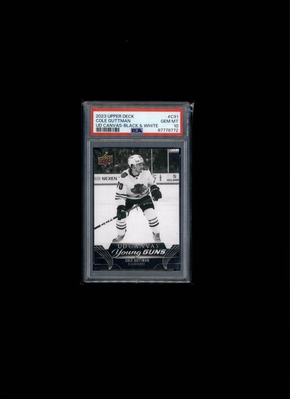 2023 Upper Deck UD Canvas-Black & White Cole Guttman PSA 10