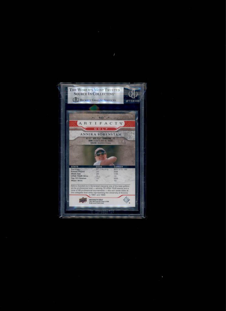 2021 -Upper Deck Artifacts Red 90/249 Annika Sorenstam BGS NM+ 7.5