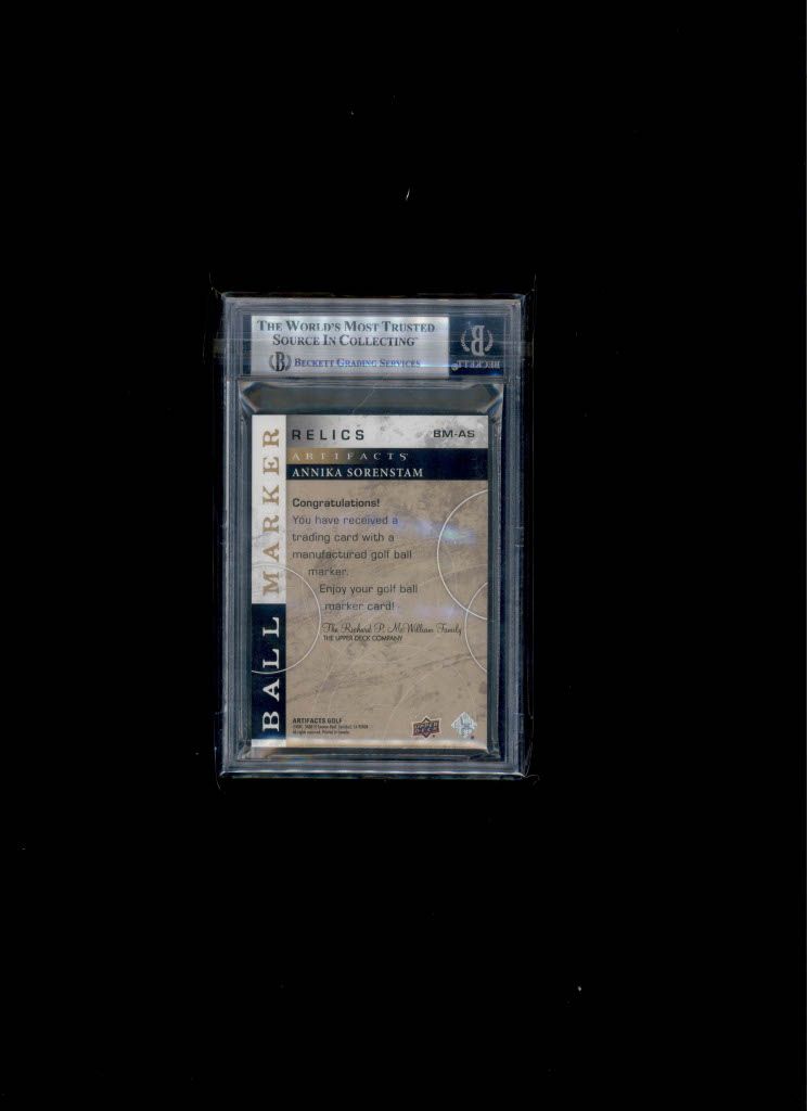 2021 Upper Deck Artifacts Ball Markers Annika Sorenstam BGS NM+ 7.5