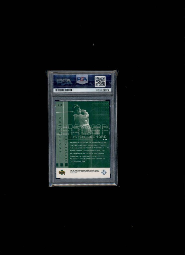 2002 Upper Deck Trading Card PSA/DNA Certified Auto Justin Leonard PSA Authentic Auto