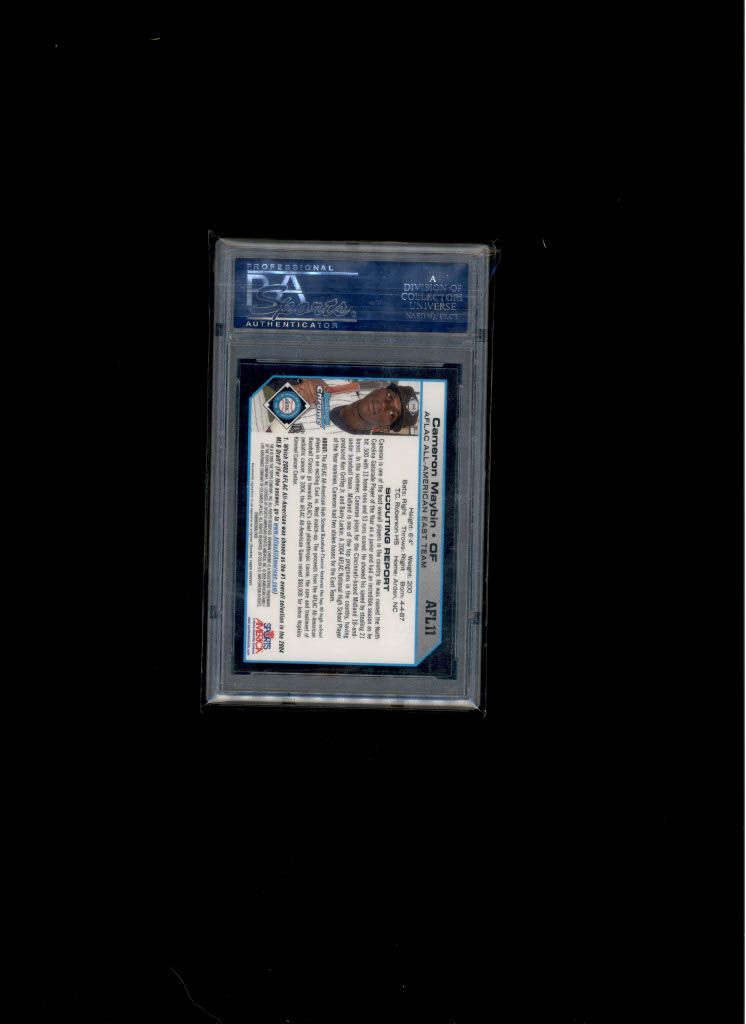 2004 BOWMAN CHROME #AFL11 CAMERON MAYBIN PSA GEM MT 10