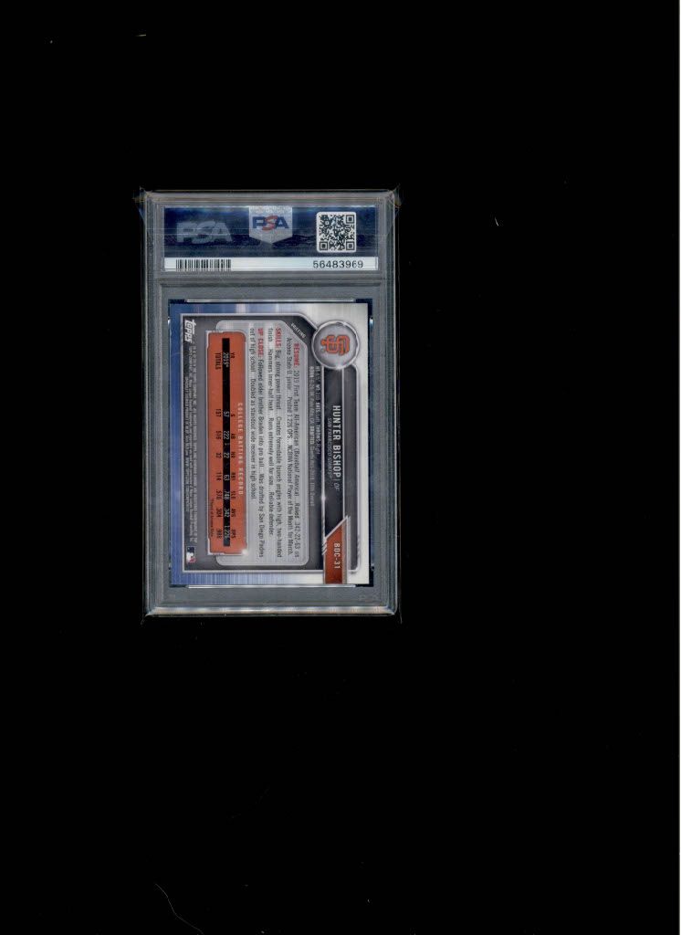 2019 Bowman Draft Hunter Bishop PSA 9