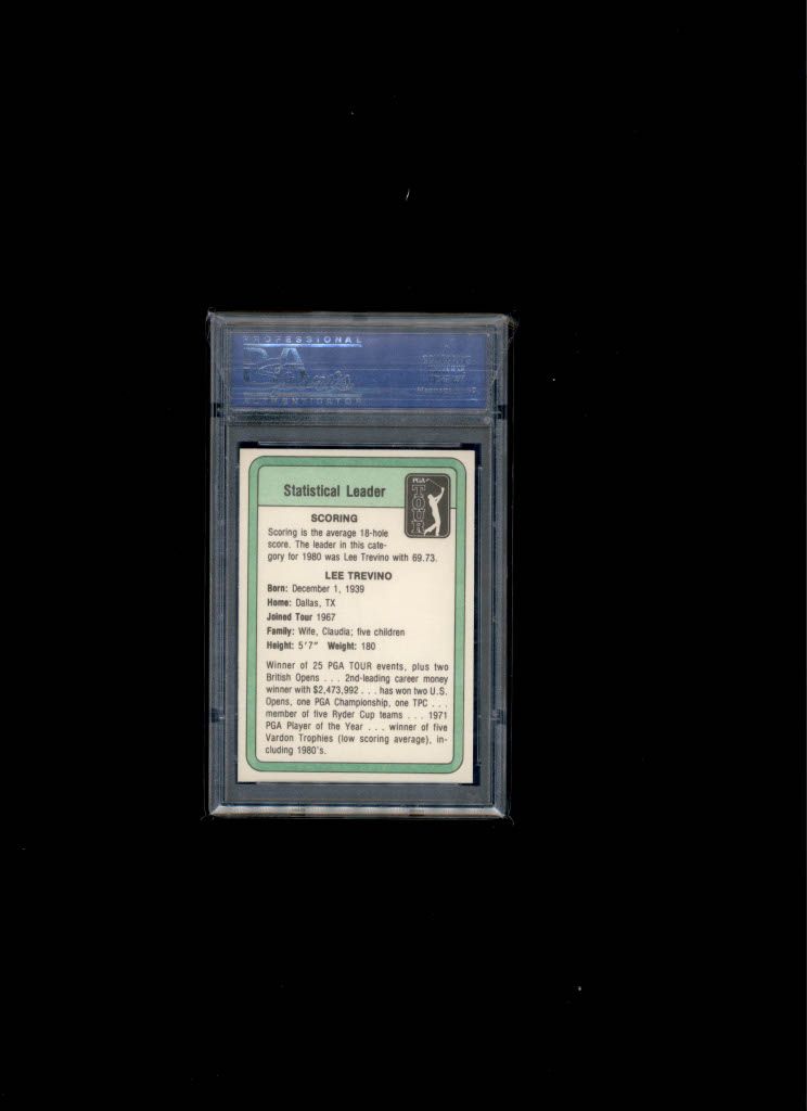 1981 Donruss Golf Statistical Leader Lee Trevino PSA MINT 9