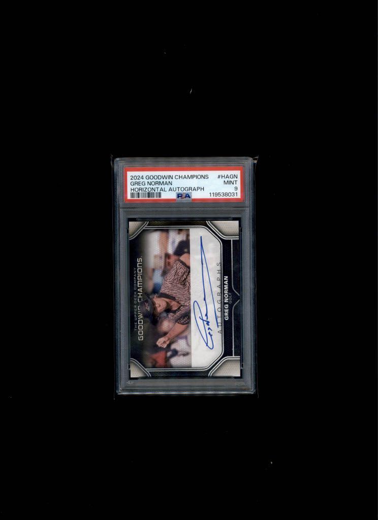 2024 Upper Deck Goodwin Champions Horizontal Auto Greg Norman PSA MINT 9