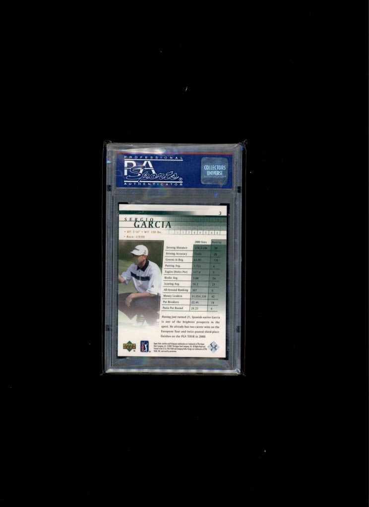 2001 Upper Deck Golf Gallery Sergio Garcia Rookie PSA GEM MINT 10
