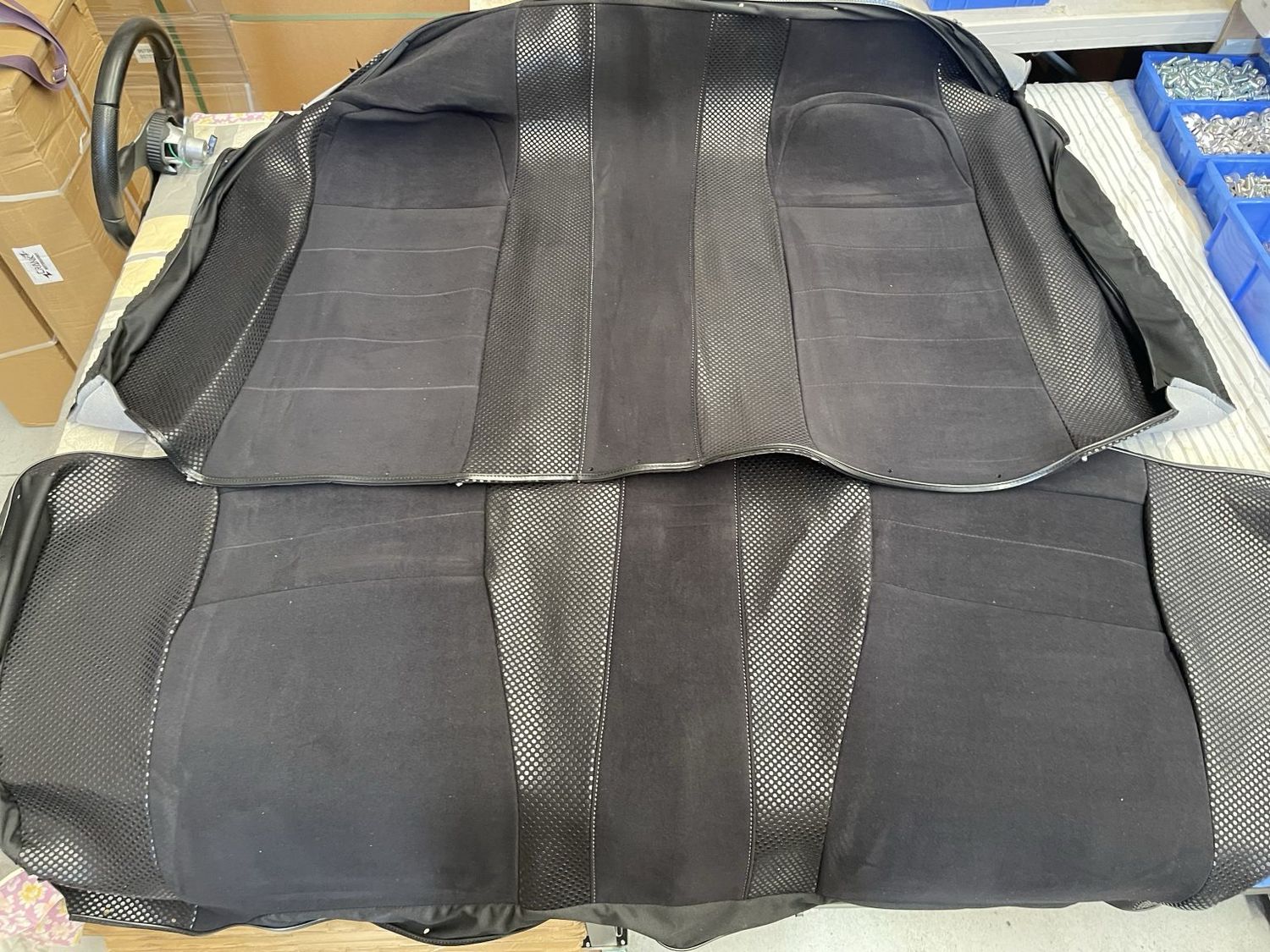 R34 GTR Vspec 1-2 OEM Rear seat Replacement skin, Style: V-spec 1 Grey