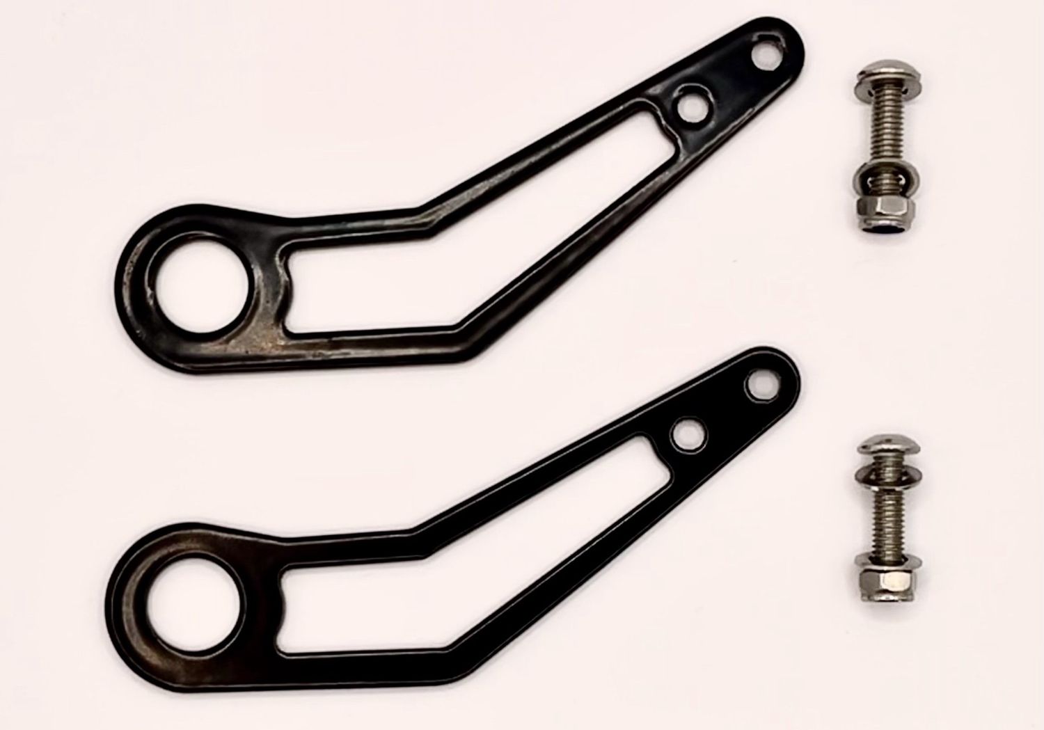 Rear shock sensor bent mount bracket.