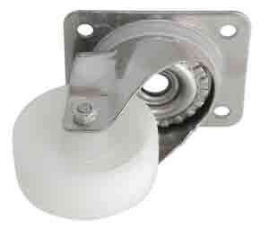 Roulette polypropylène pivotante chape inox  Ø 80 mm.