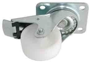 Roulette polypropylène pivotante à frein chape zinguée Ø 160