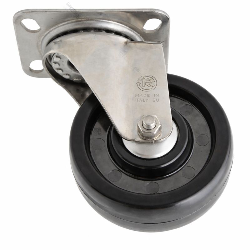 ROULETTE HAUTE TEMPERATURE PIVOTANTE A ROULEMENTS A BILLES CHAPE INOX