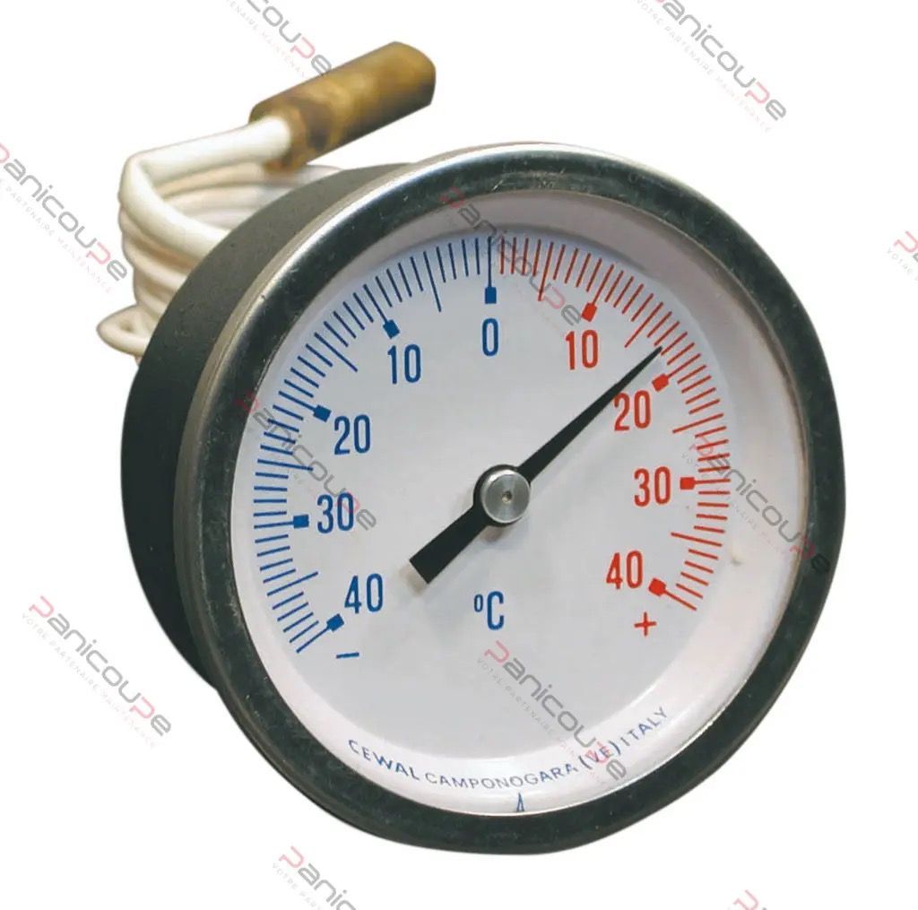 Thermomètre à capillaire boitier métal  - 40/+ 40°C.