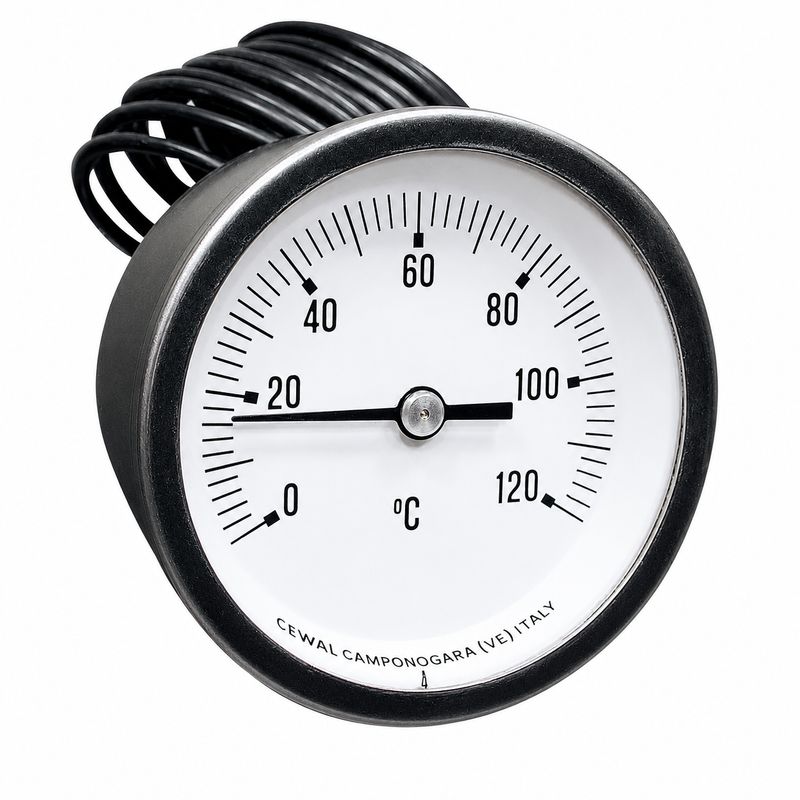 Thermomètre à capillaire boitier métal 0°/+120°C Thermomètre à capillaire boitier métal 0°/+120°C