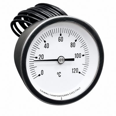 Thermomètre à capillaire boitier métal 0°/+120°C
