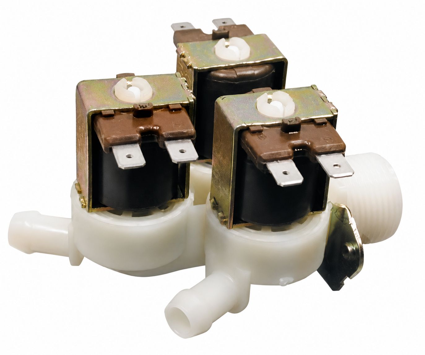 Electrovanne droite corps plastique 3 voies 180 degrés 230 volts Electrovanne droite corps plastique 3 voies 180 degrés 230 volts