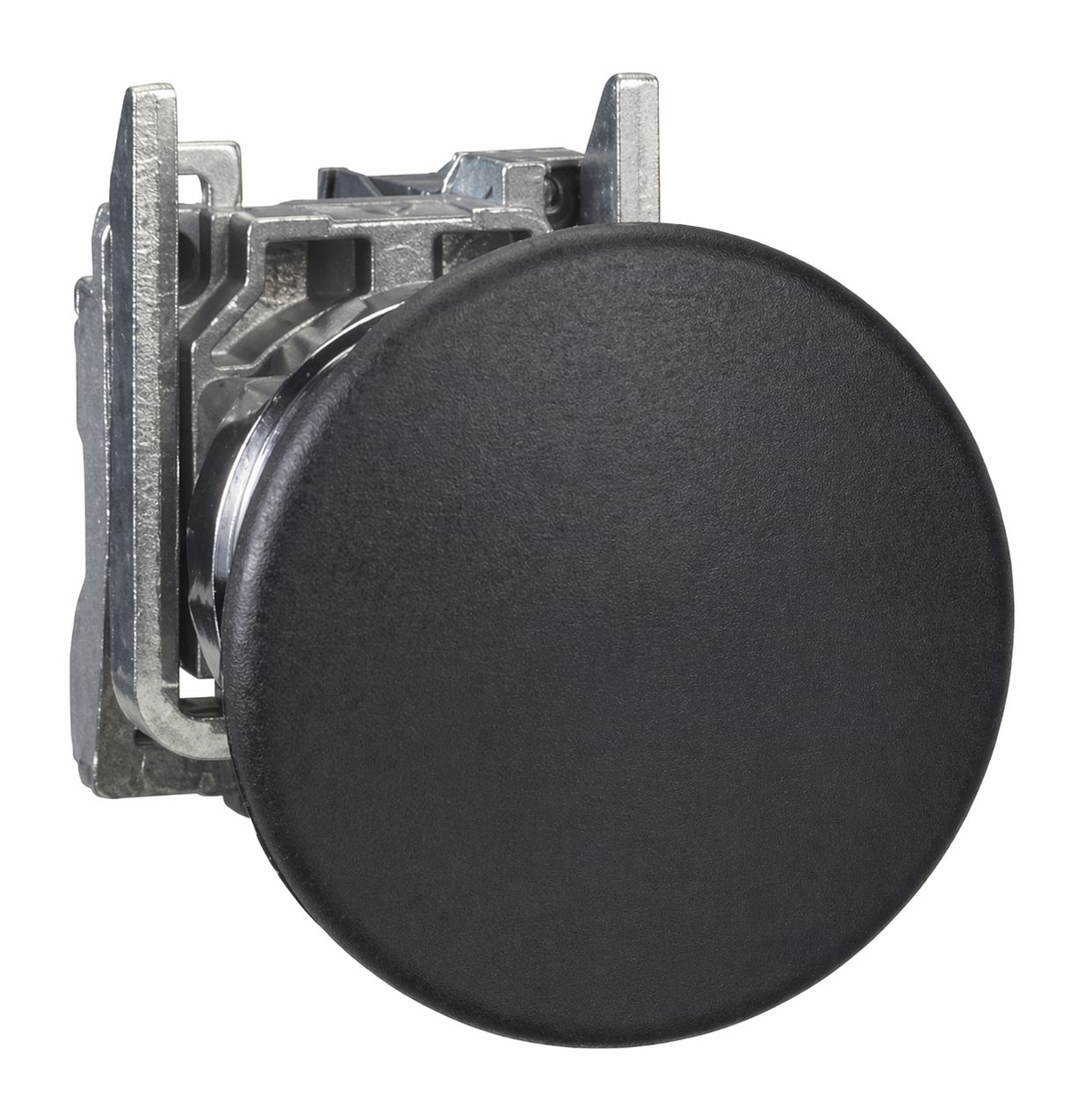 Bouton poussoir coup de poing  complet à impulsion 6A 550MA NO NOIR