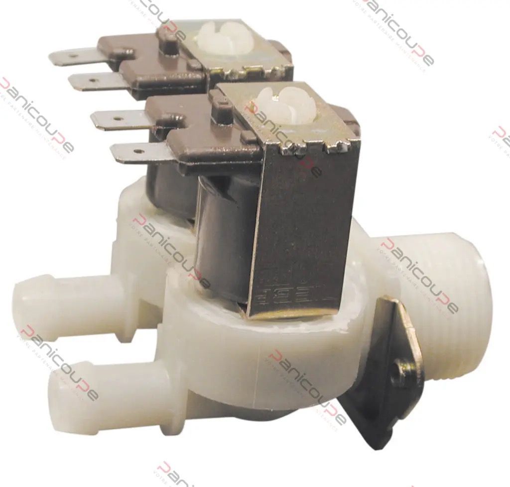 Electrovanne droite corps plastique  2 voies 180°