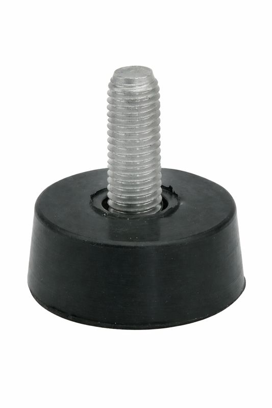 Pied caoutchouc tige inox  ø 40 mm tige 25 mm filetage M8