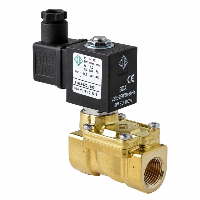 Electrovanne laiton normalement ouverte 1/2 Electrovanne laiton normalement ouverte 1/2 "