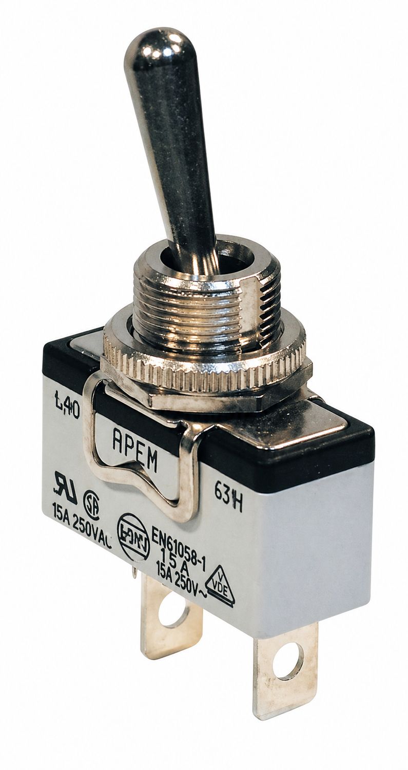 Interrupteur à levier fonction ON/OFF Unipolaire 15A/250 V (2 bornes)
